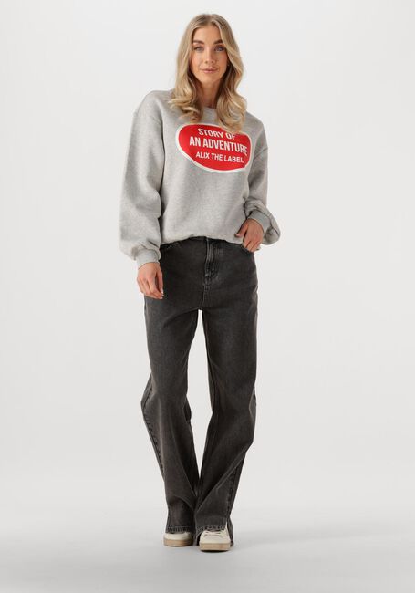 Grijze ALIX THE LABEL Sweater LADIES KNITTED ADVENTURE SWEATER - large