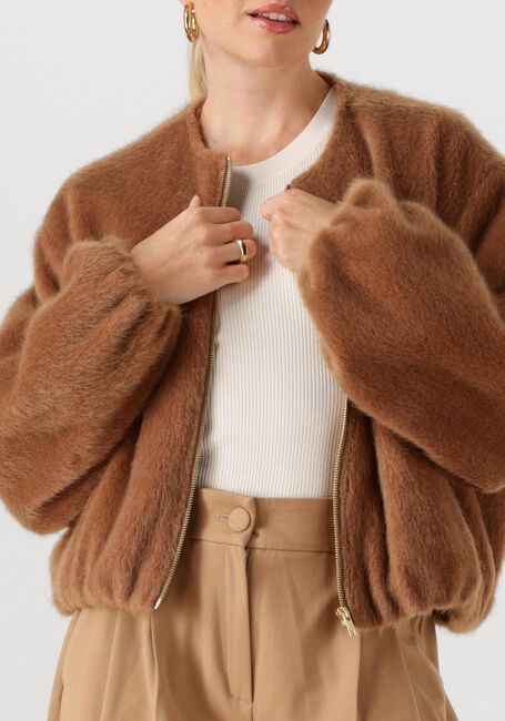 Bruine OMODA ATELIER Faux fur jas OM-JANE JACKET - large