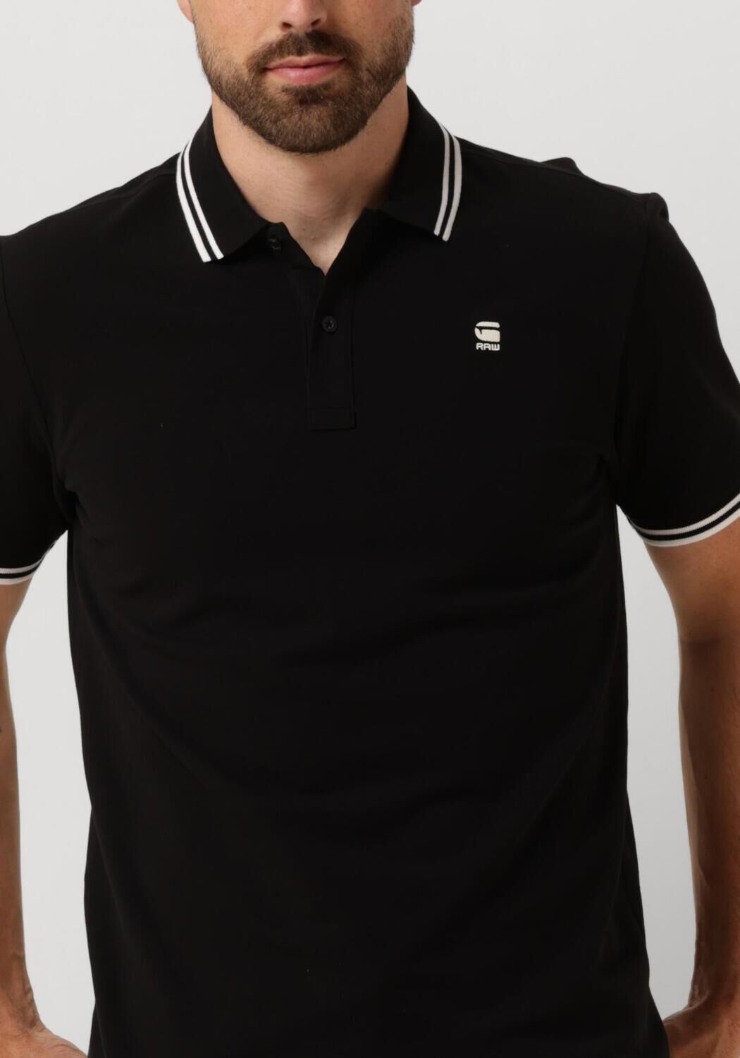 G-STAR RAW Heren Polo's & T-shirts Dunda Slim Stripe Polo S s Zwart