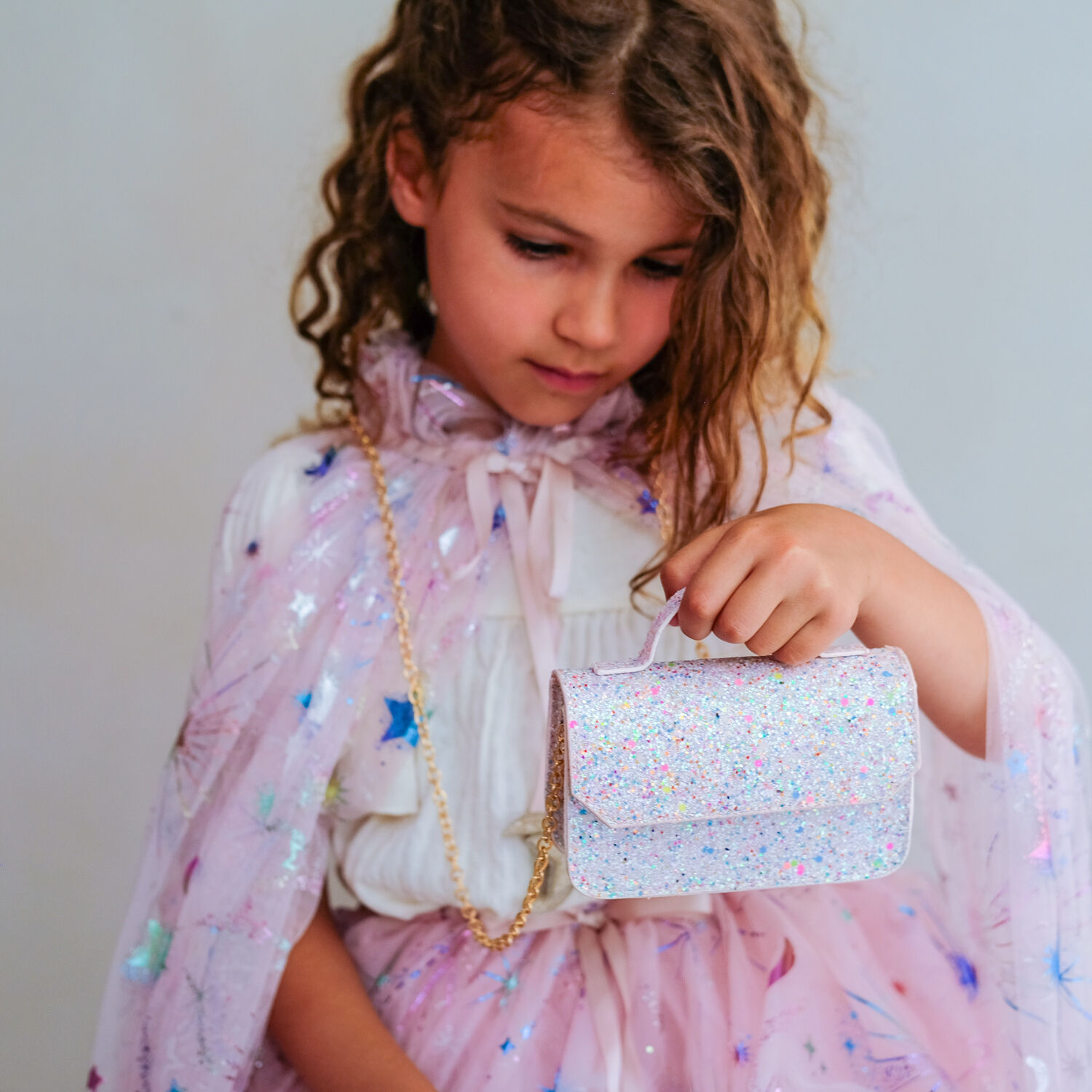 Bronskleurig Mimi & Lula Handtas TEENY GLITTER BAG - large