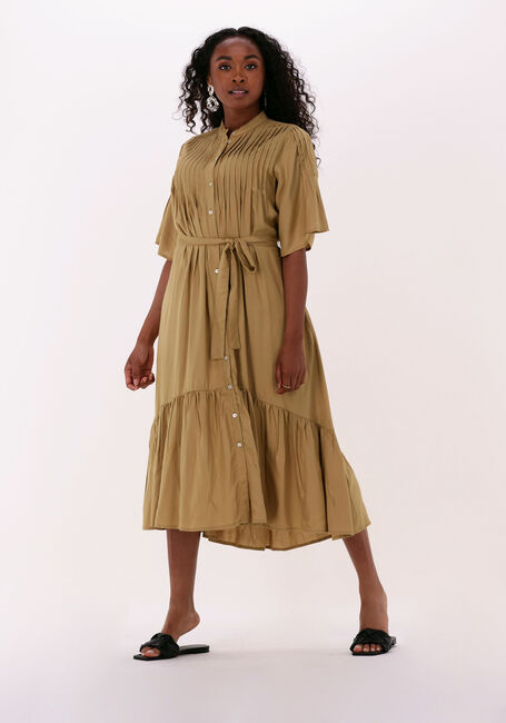 Khaki Y.A.S. Midi jurk YASKANNA 2/4 LONG SHIRT DRESS - large