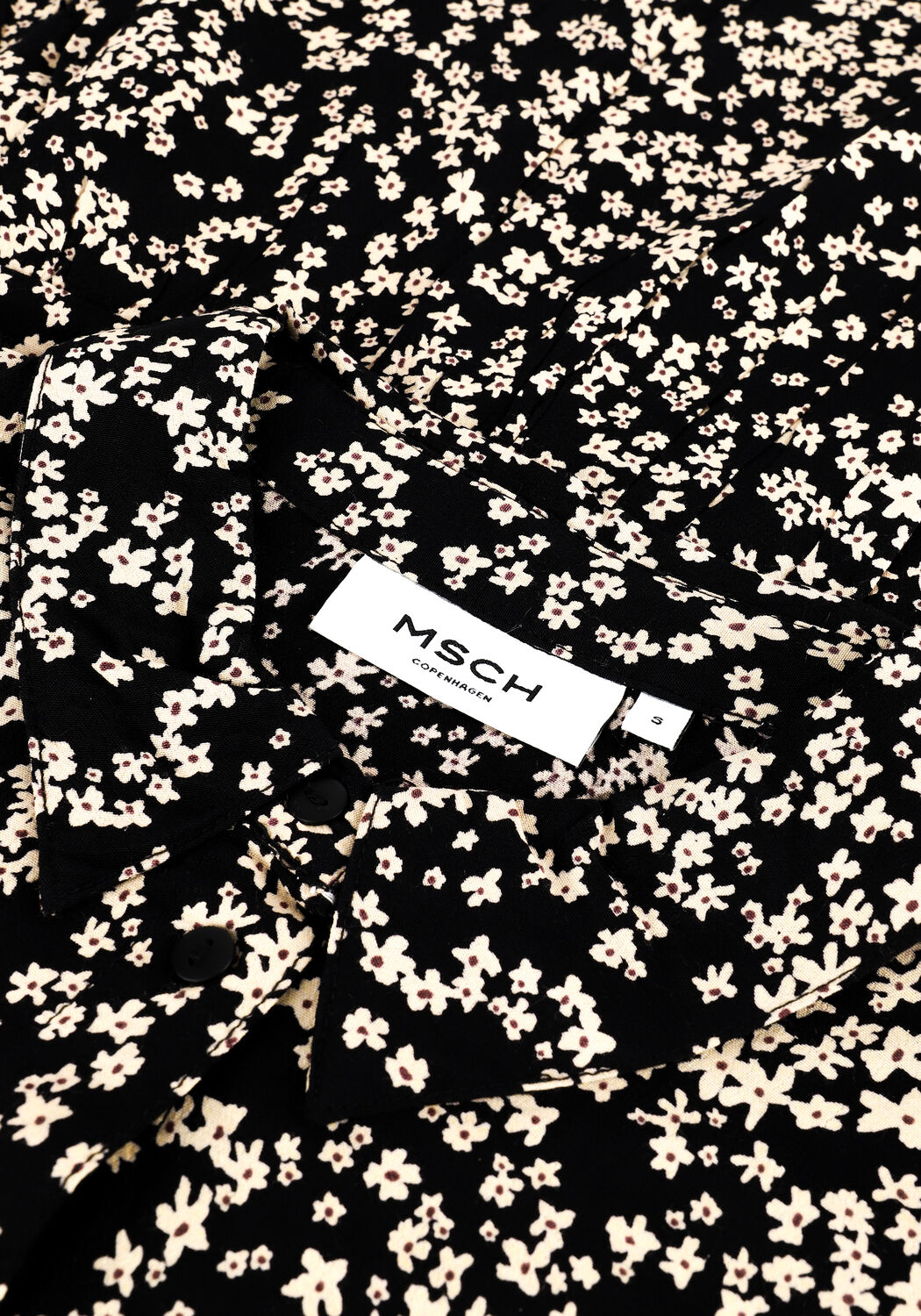 Zwarte MSCH COPENHAGEN Mini jurk LILLIS MOROCCO LS AOP - large