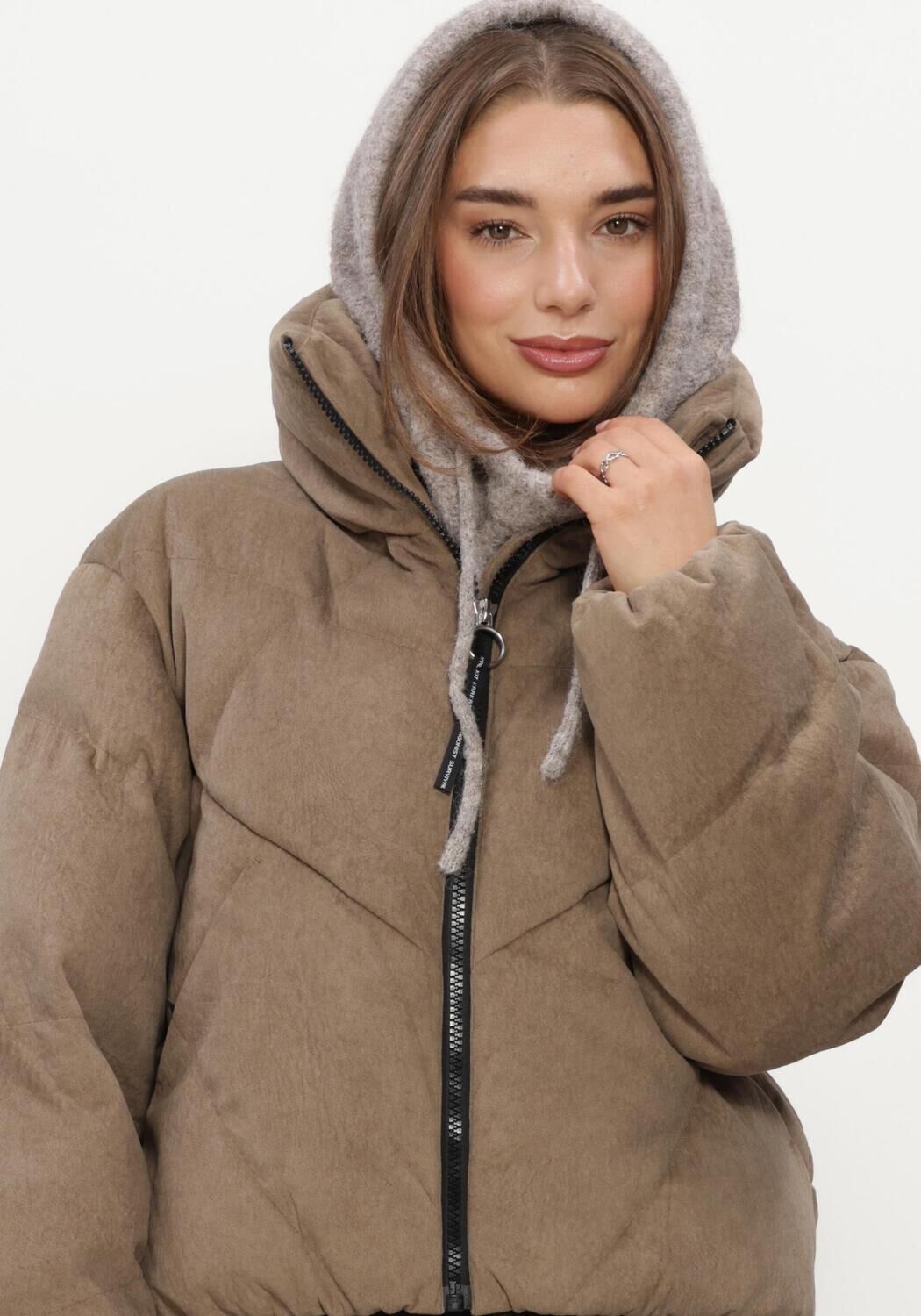 Bruine KRAKATAU Gewatteerde jas QW616 - large