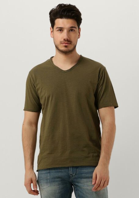 Groene DSTREZZED T-shirt STEWART ORGANIC SLUB JERSEY - large