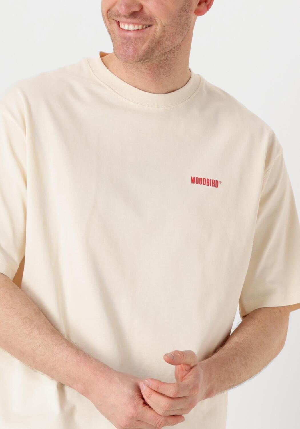 WOODBIRD Heren Polo's & T-shirts Wbbaine Dude Tee Ecru