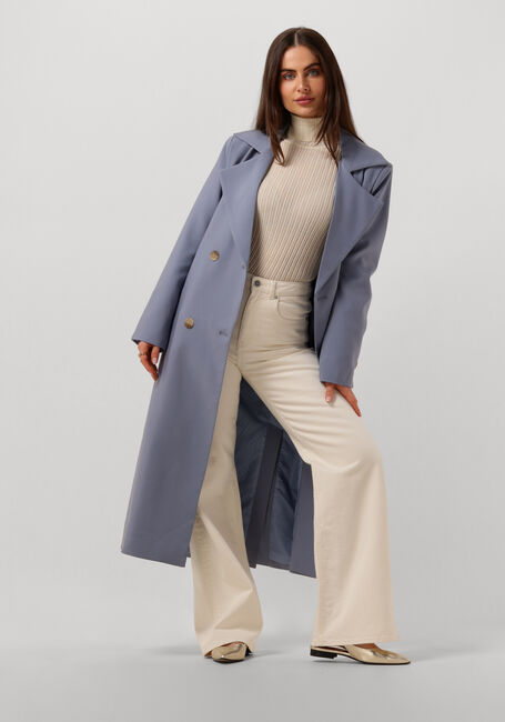 Lichtblauwe NOTRE-V Trenchcoats NV-DARON BELTED COAT - large