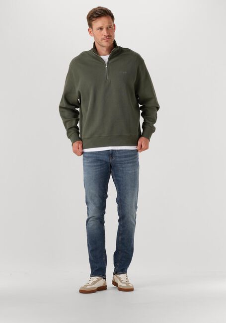 Groene TOMMY JEANS Trui TJM RLX WAFFLE SCRIPT QRTR ZIP - large