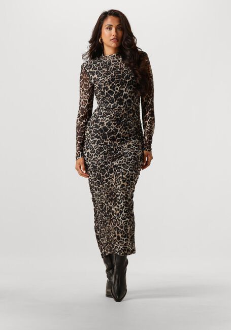 Bruine NOTRE-V Maxi jurk NV-GLENYS LEO MESH JURK - large