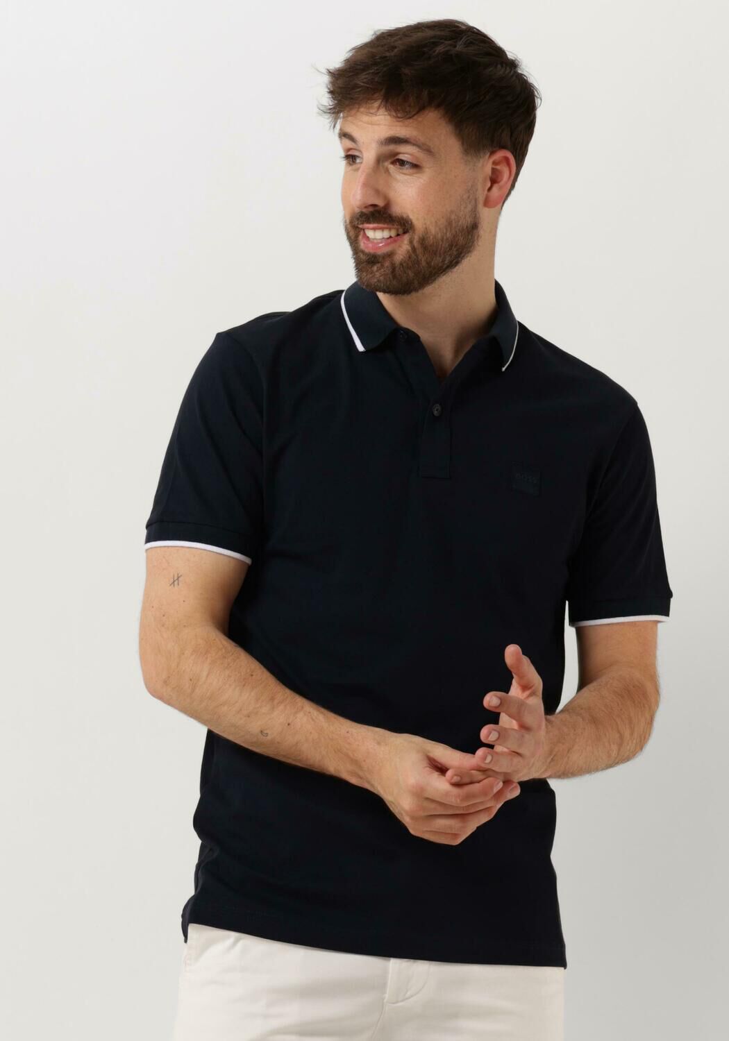 Hugo Boss Katoenen poloshirt met korte mouwen collectie Blue Heren