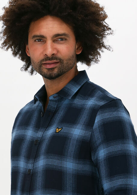 Blauwe PME LEGEND Casual overhemd LONG SLEEVE SHIRT TWILL CHECK - large