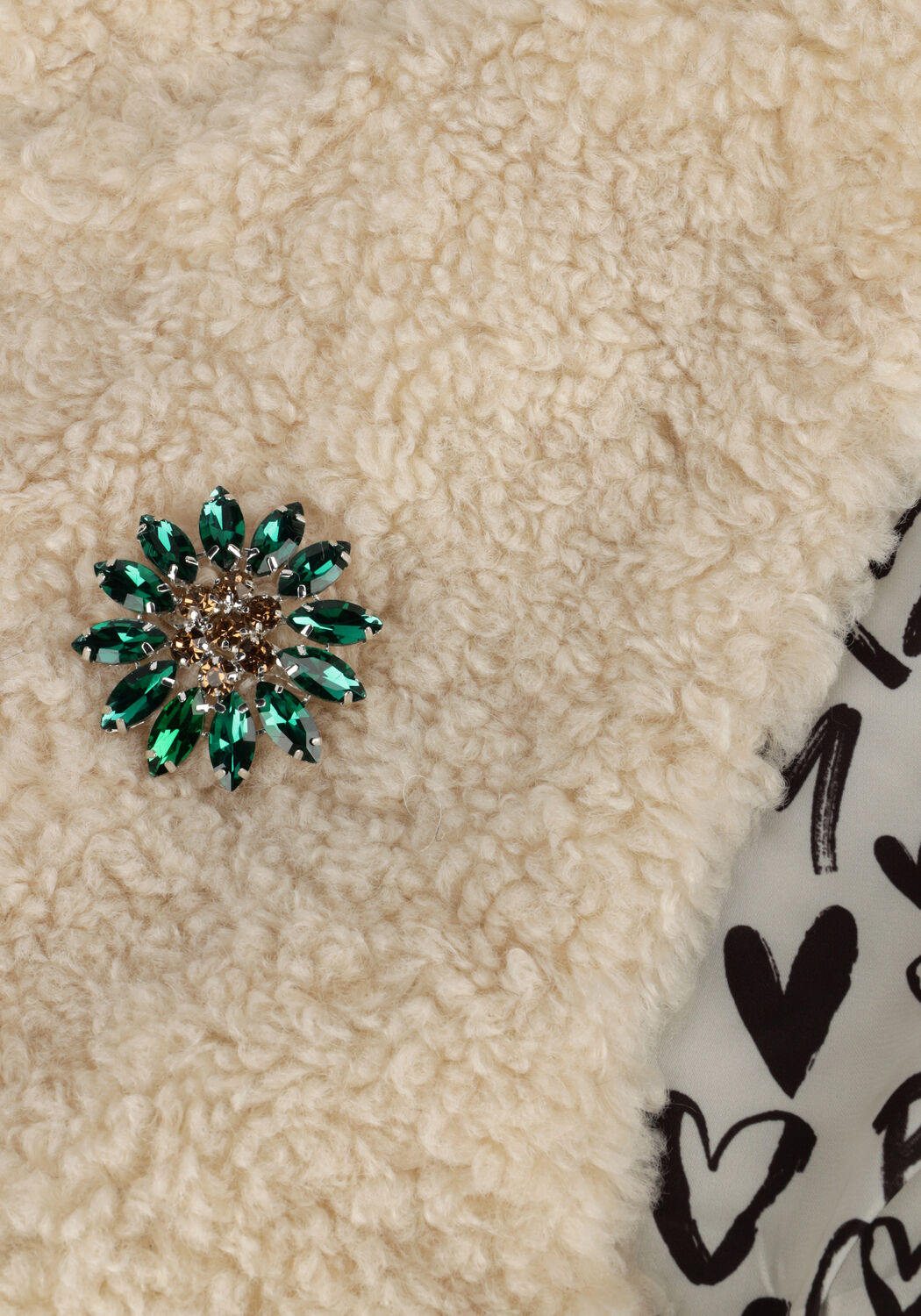 Ecru POM AMSTERDAM Gilet GILET - TEDDY LOVE - large