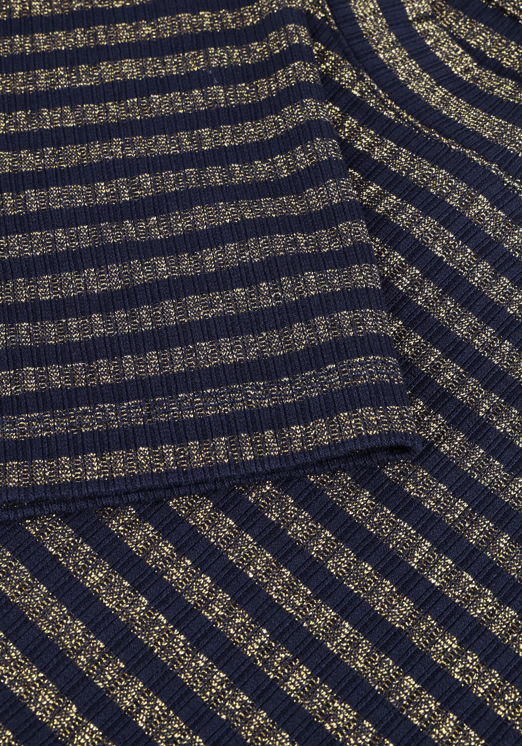 Blauwe SUMMUM Top SHORTSLEEVE TOP LUREX RIB STRIPE - large