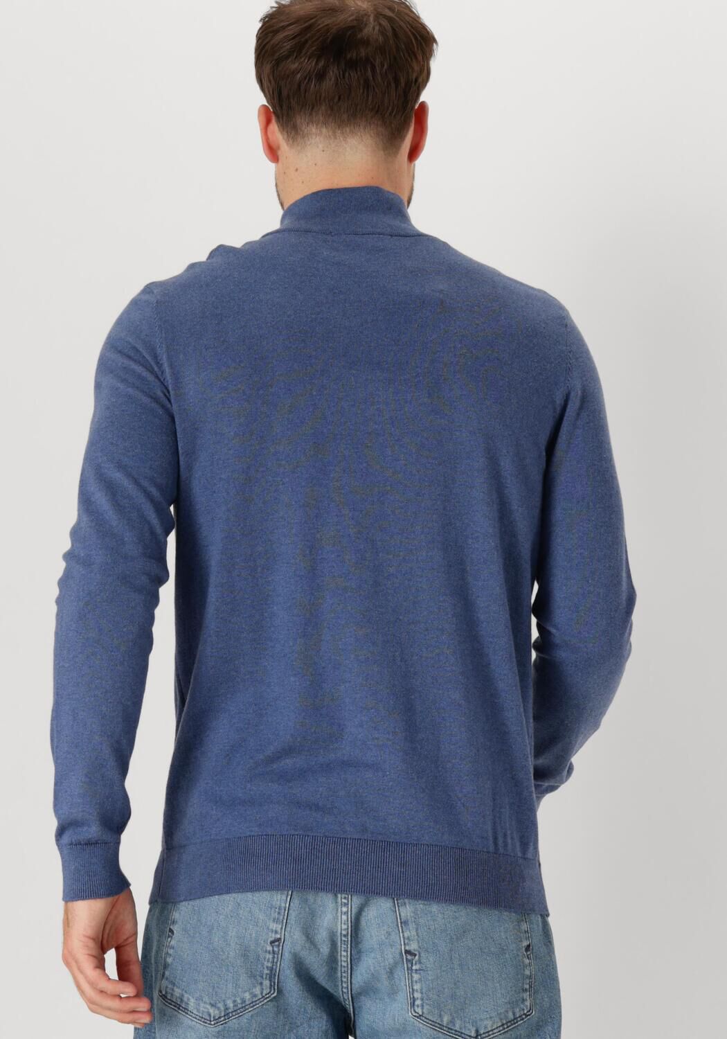 SELECTED HOMME Heren Truien & Vesten Slhberg Half Zip Cardigan Noos Blauw