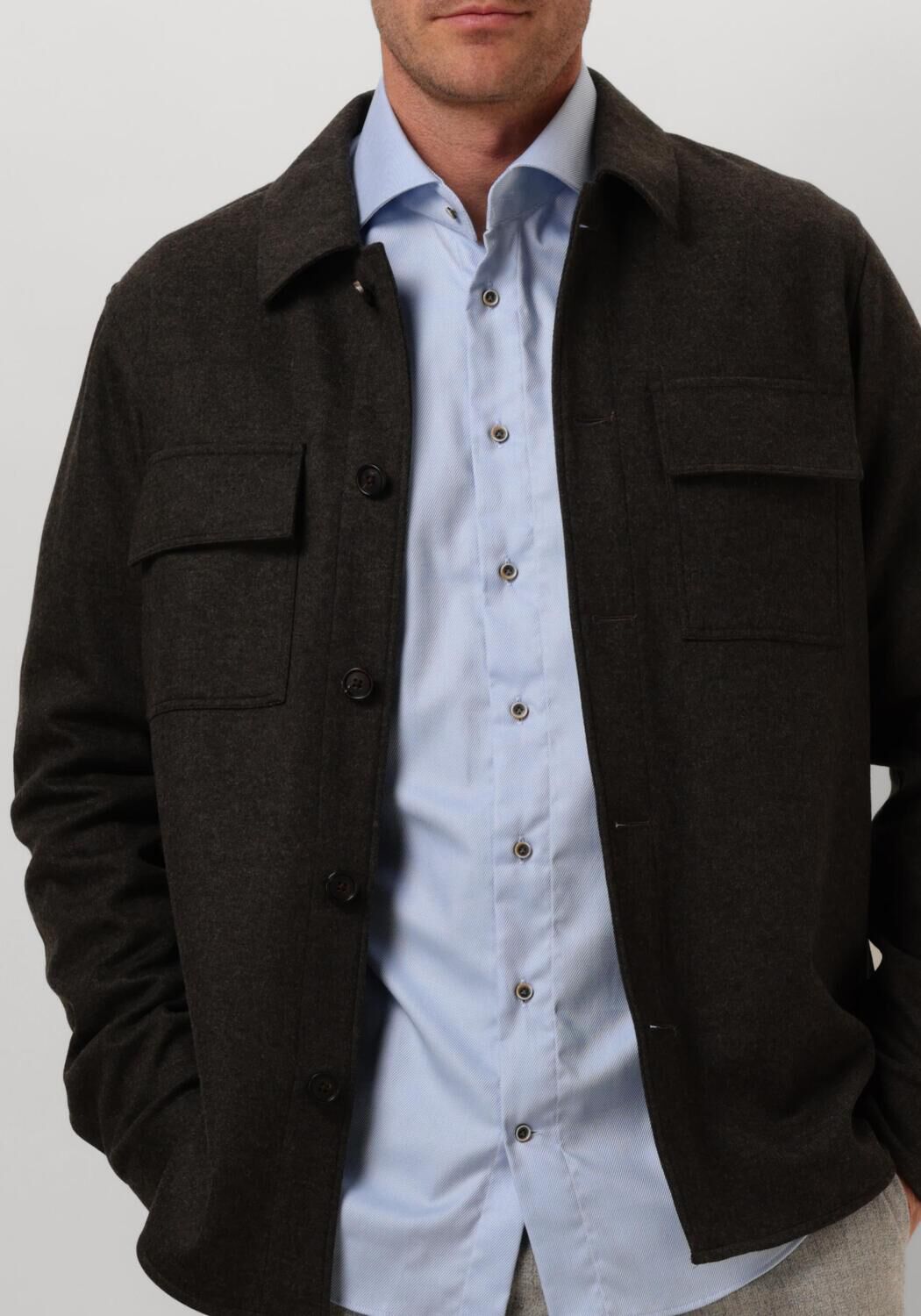 PROFUOMO Heren Overshirts Overshirt Knitted Bruin