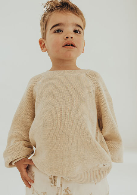 Zand BAJE STUDIO Trui KNITTED SWEATER UNISEX - large