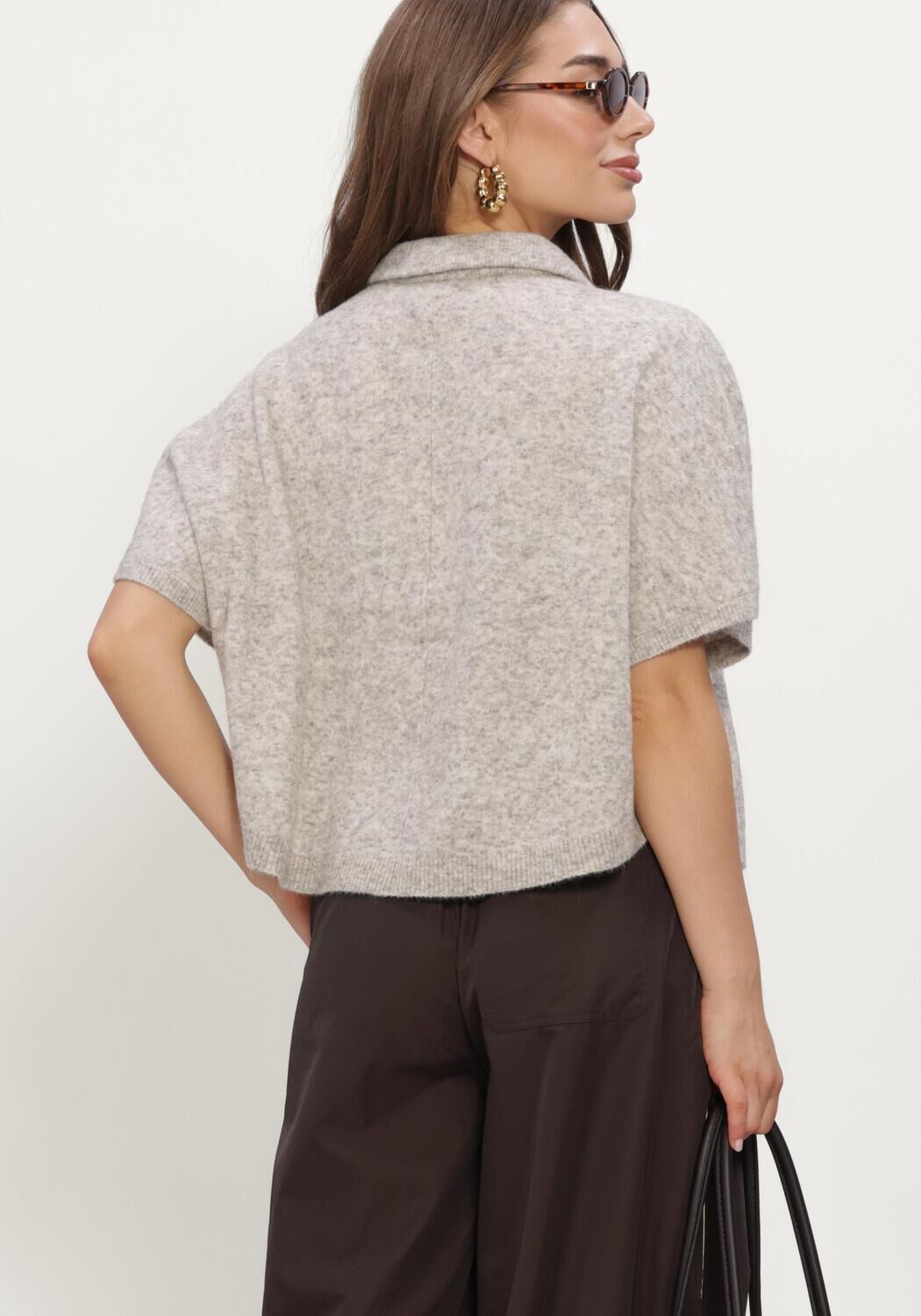 RUBY TUESDAY Dames Truien & Vesten Voise Knitted Collar Cape Top Beige