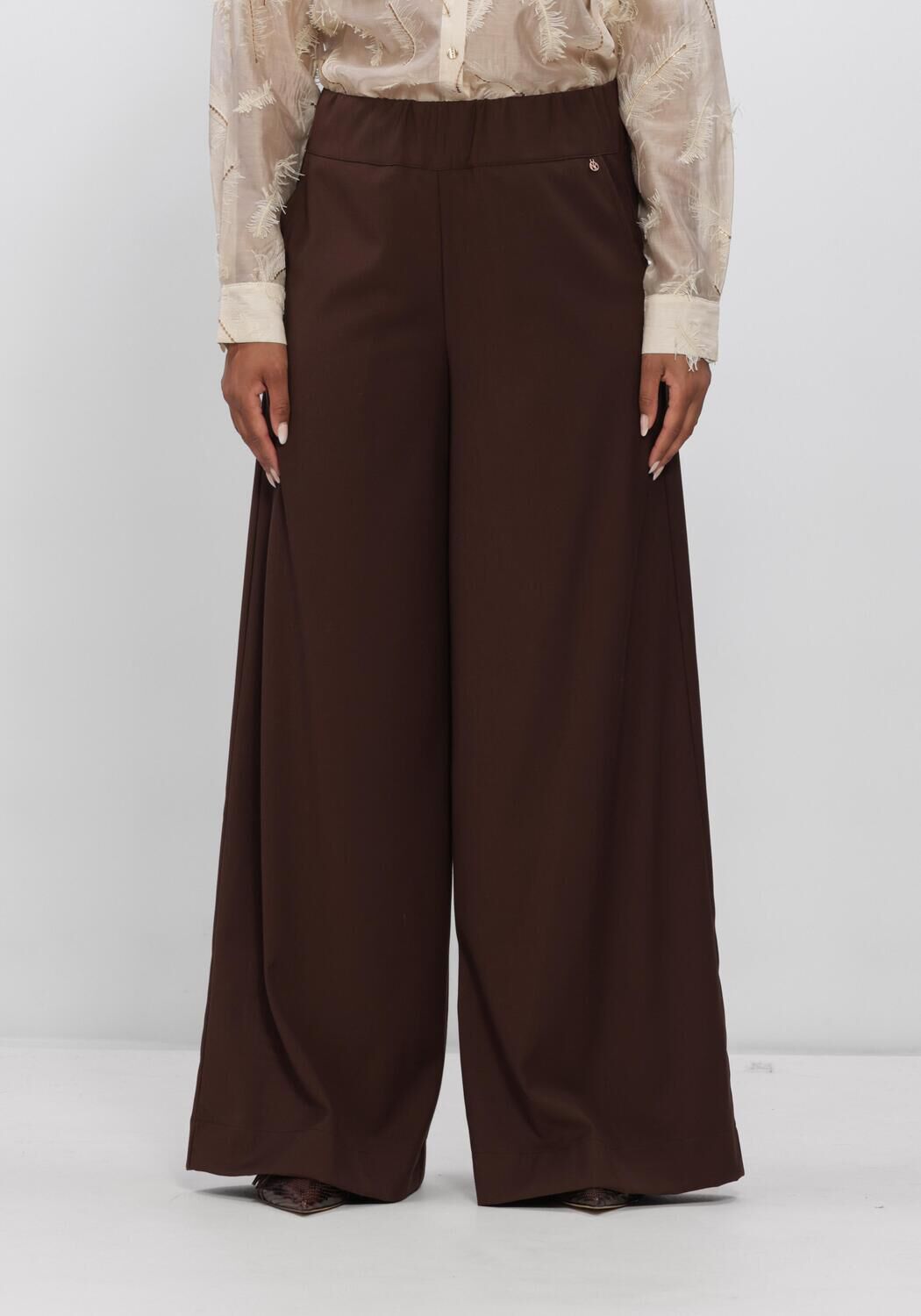 Bruine NUKUS Wijde broek LIEVE PANTS - large