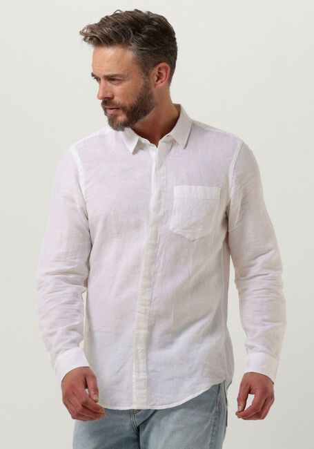 Witte CALVIN KLEIN Casual overhemd LINEN COTTON REGULAR SHIRT - large