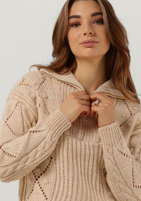 Beige OBJECT Trui KELLY L/S KNIT PULLOVER - large