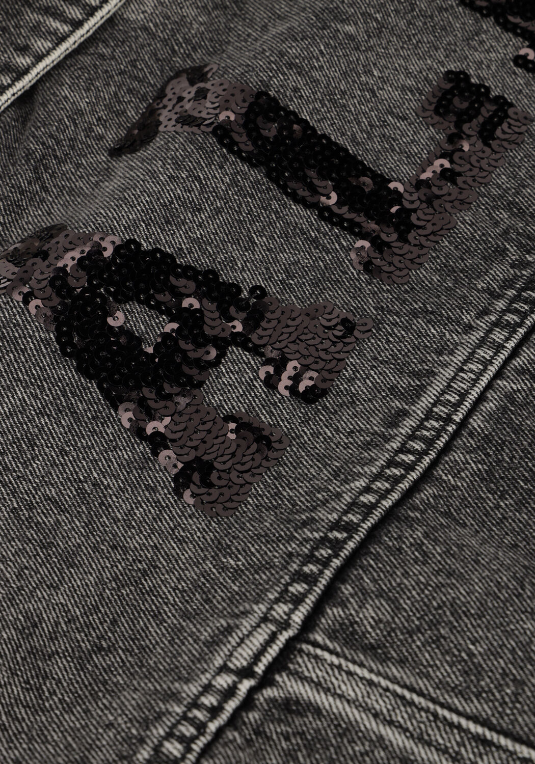 Grijze ALIX THE LABEL Spijkerjas LADIES WOVEN SEQUIN DENIM JACKET - large