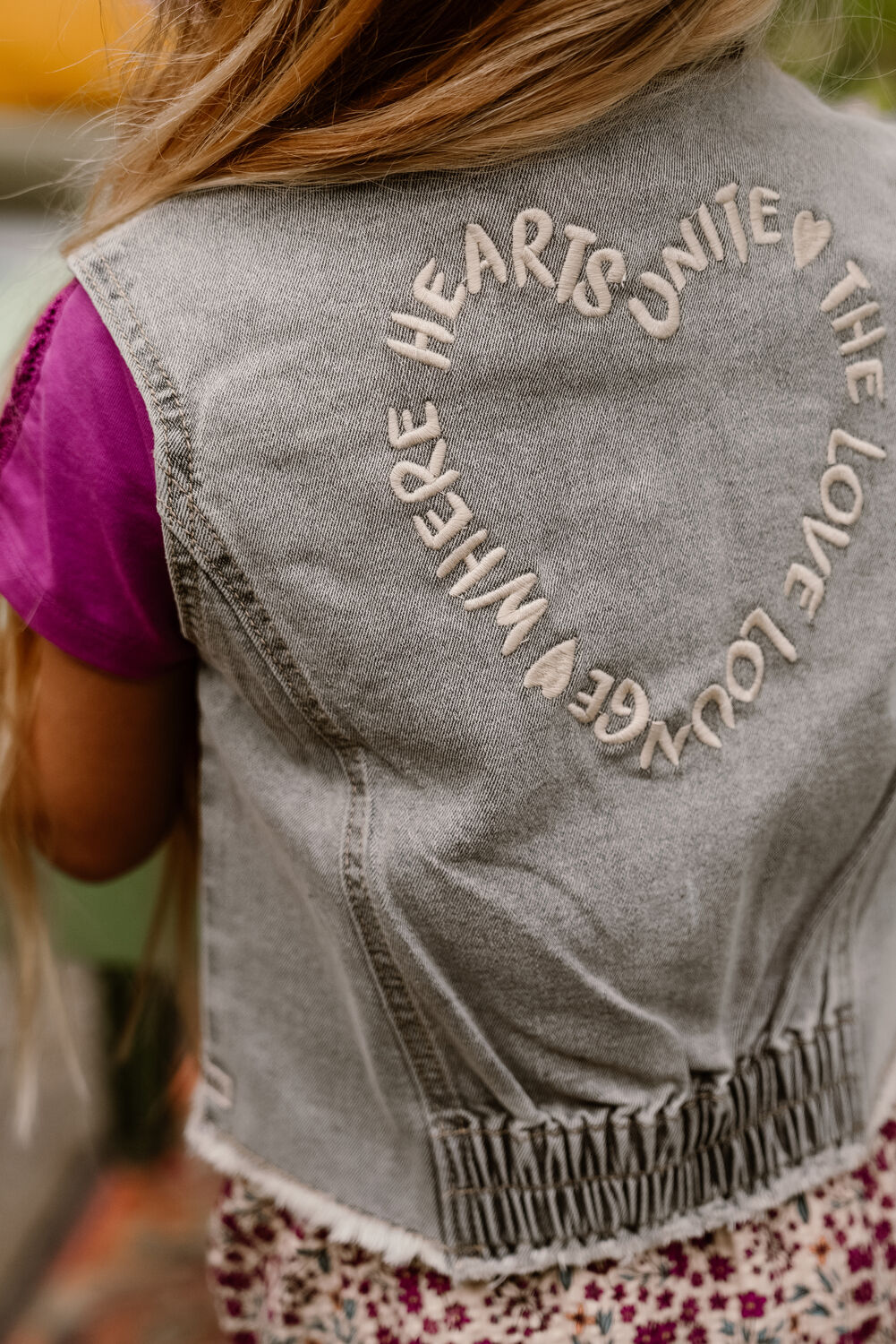 Lichtgrijze DAILY7 Gilet DENIM GILET - large