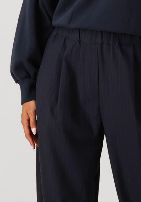 Donkerblauwe BY-BAR Wijde broek BENJI PINSTRIPE PANTS - large