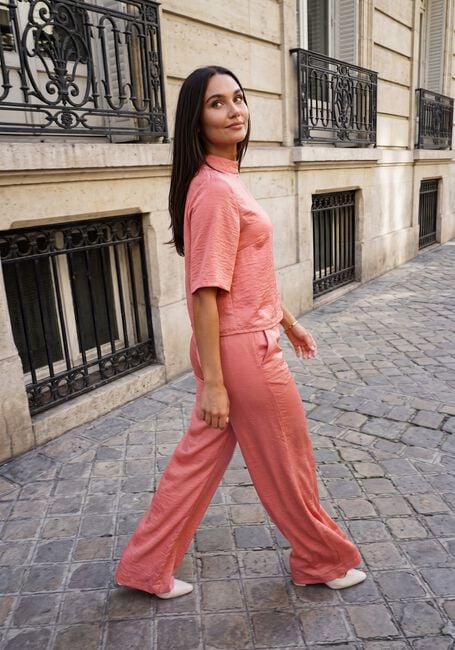 Roze JANSEN AMSTERDAM Wijde broek ORELIE BROEK WS 420 LONG WIDE WITHOUT WASITBAND ELASTIC AT BACK - large