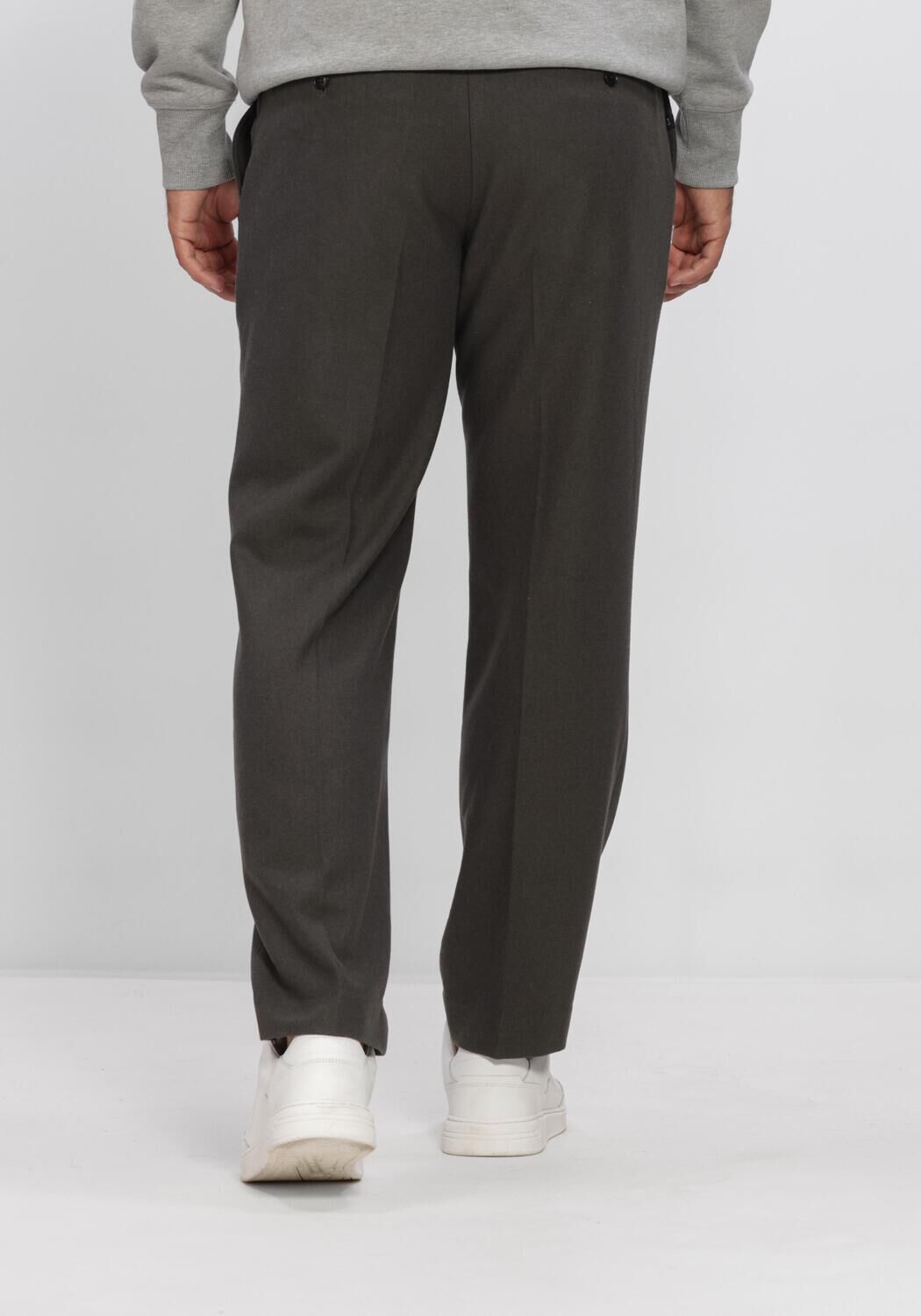 Antraciet BUTCHER OF BLUE Pantalon LENNOX STRAIGHT WOOL TROUSER - large