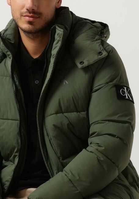 Donkergroene CALVIN KLEIN Gewatteerde jas ESSENTIALS NON DOWN LOGO JACKET - large