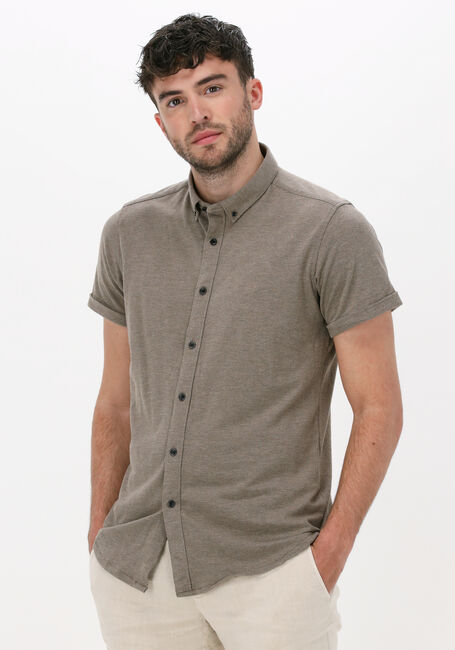 Taupe DSTREZZED Casual overhemd SHIRT BUTTON DOWN S/S MELANGE PIQUE - large