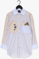Lichtblauwe ACCESS Blouse SHIRT WITH COMBO OF STRIPES AND EMBROIDERY