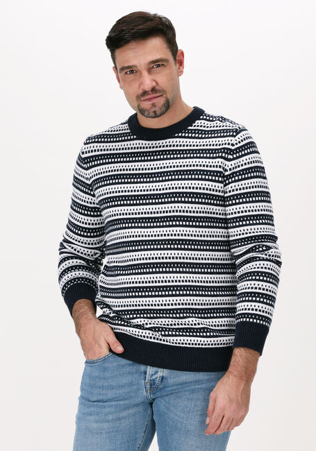 Gebroken wit SELECTED HOMME Trui SLHALFIE LS KNIT CREW W CAMP - large
