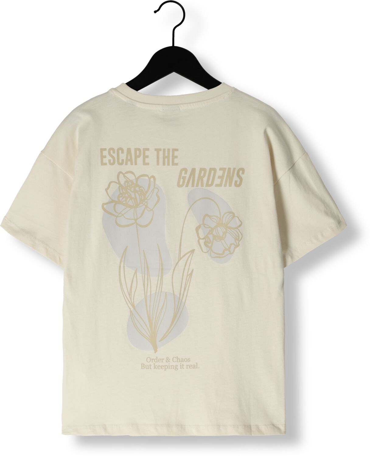 NIK & NIK Jongens Polo's & T-shirts Bloom Oversized T-shirt Beige