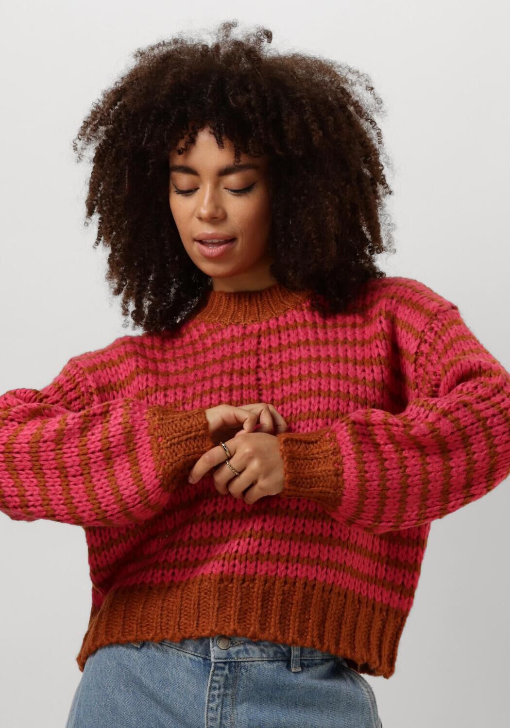 YDENCE Dames Truien & Vesten Knitted Sweater Pippa Roze