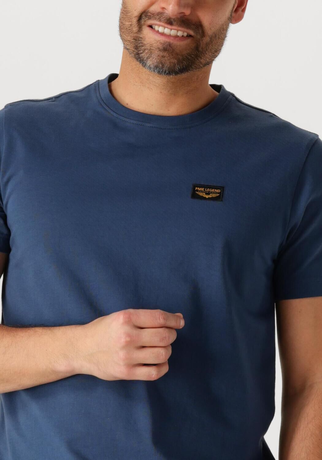 PME LEGEND Heren Polo's & T-shirts Short Sleeve R-neck Guyver Tee Donkerblauw