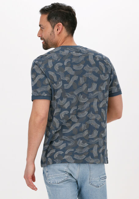 Donkerblauwe CAST IRON T-shirt SHORT SLEEVE R-NECK RELAXED FIT COTTON TWILL - large