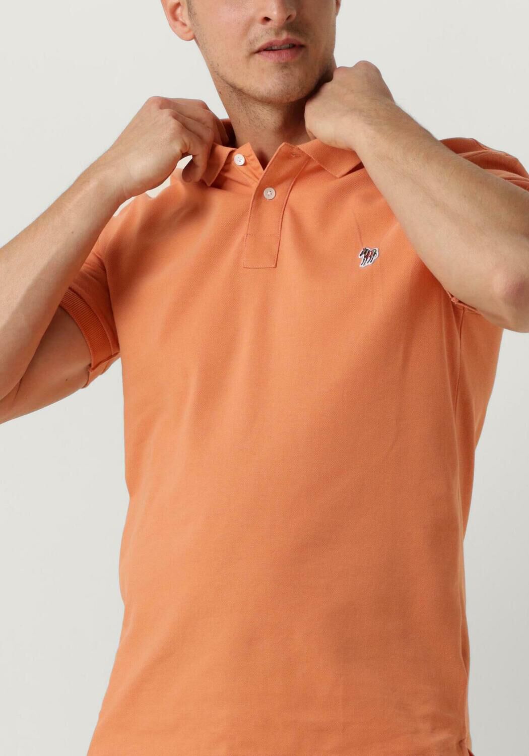 PS PAUL SMITH Heren Polo's & T-shirts Mens Slim Fit Ss Polo Shirt Zebra Oranje