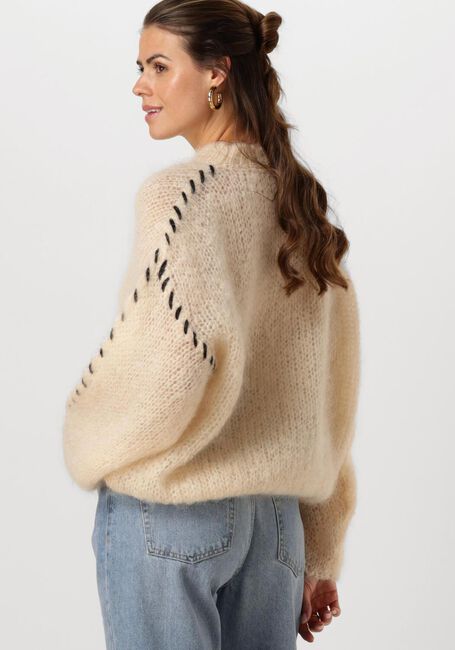 Beige AMERICAN DREAMS Trui CATIO MOHAIR STITCH PULLOVER - large