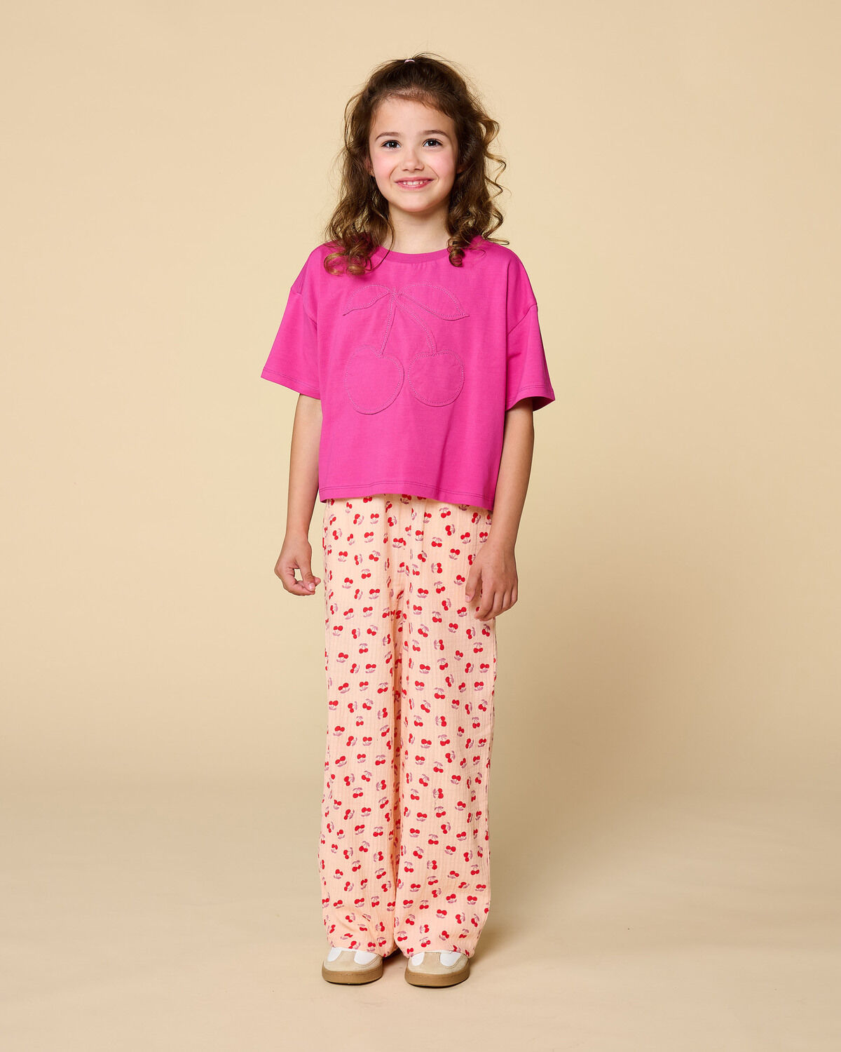 Perzik PETIT BLUSH Wijde broek WIDE LEG PANTS - large
