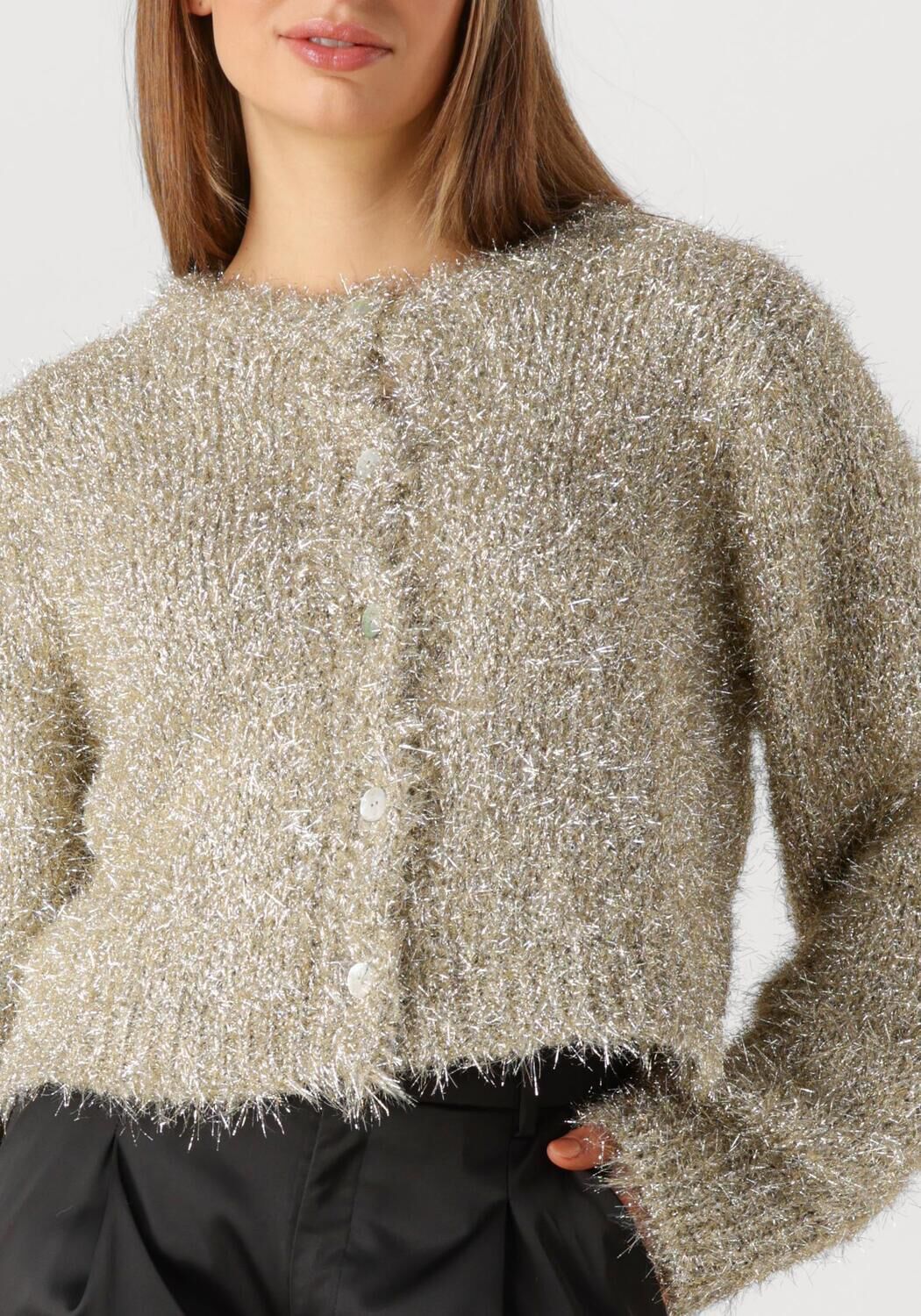 KNIT-TED Dames Truien & Vesten Lynn Cardigan Goud