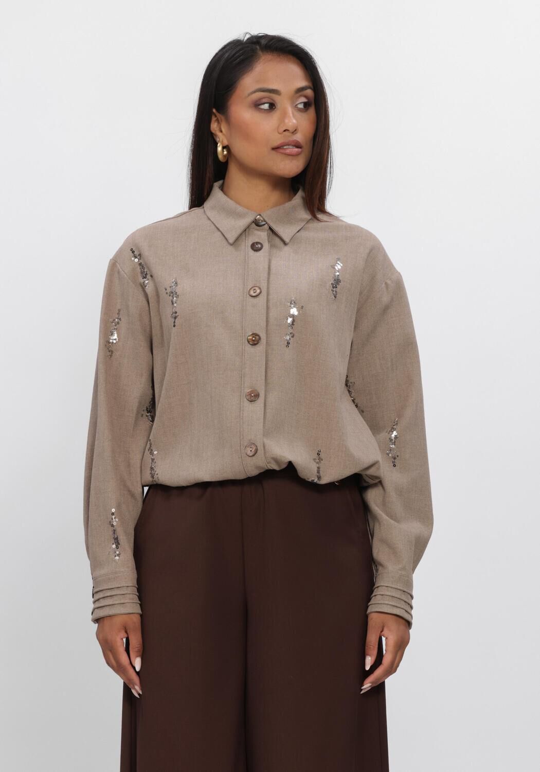 Beige NUKUS Blouses ANNELYNN BLOUSE PAILLET - large