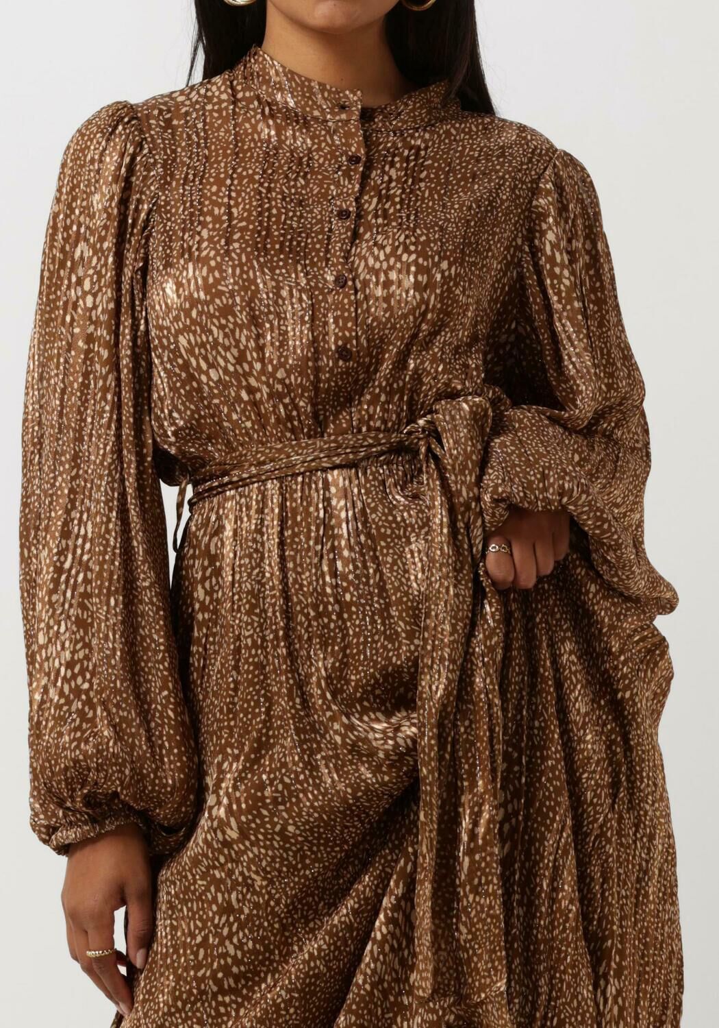 Bruine NOTRE V Maxi jurk MAXI DRESS NV ALIX Omoda
