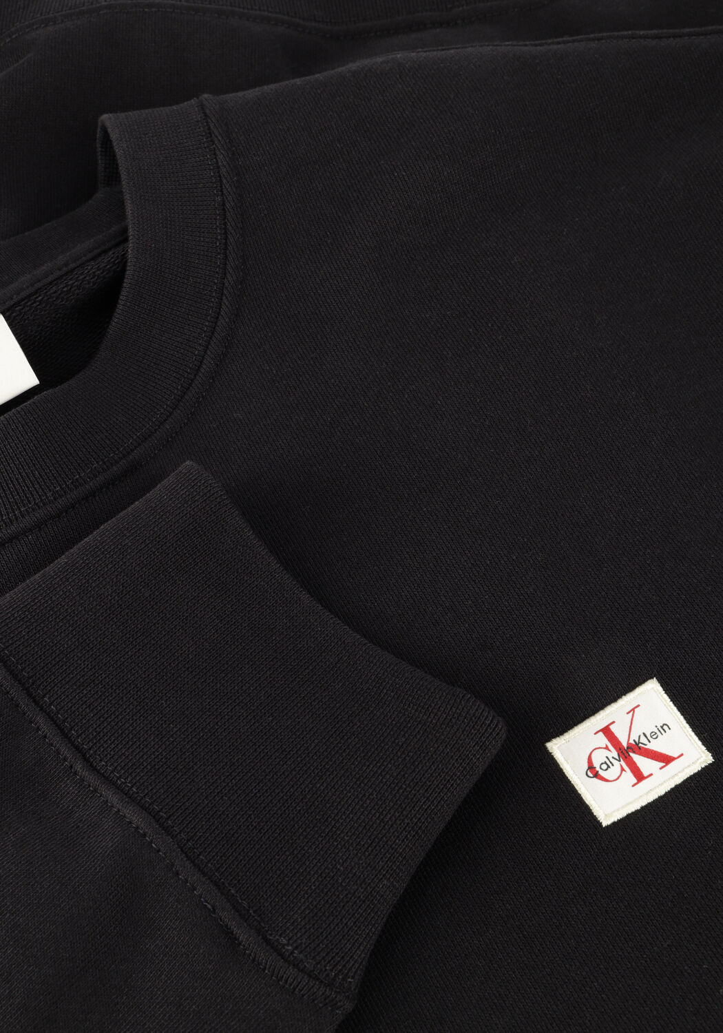 Zwarte CALVIN KLEIN Sweater LS EU BADGE 350TERRY CN SWTSHRT - large