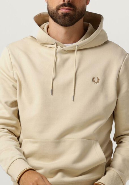 Beige FRED PERRY Truien/vesten TIPPED HOODED SWEATSHIRT - large