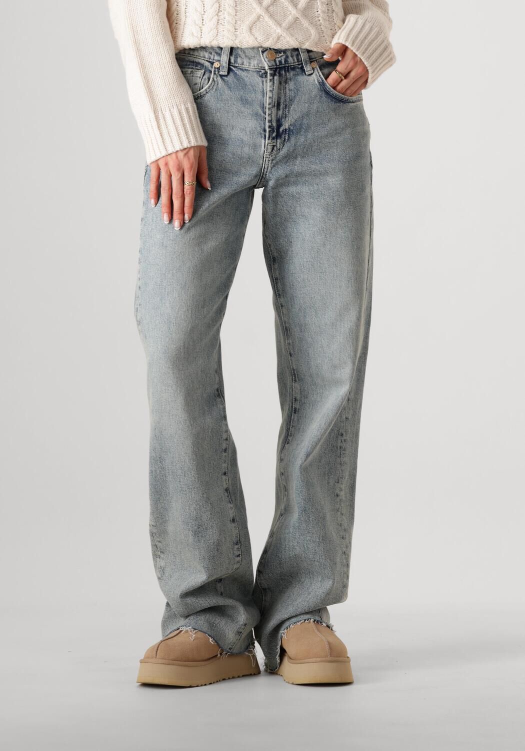 7 For All Mankind Blauwe Wide Leg Jeans Tess Trouser Blue Dames