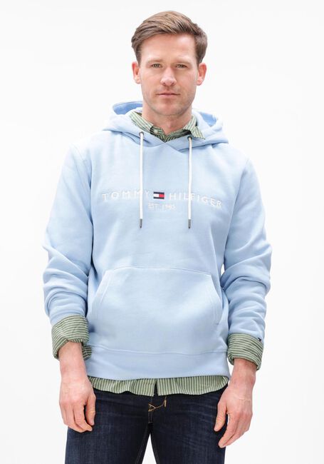 Lichtblauwe TOMMY HILFIGER Sweater TOMMY LOGO HOODY - large