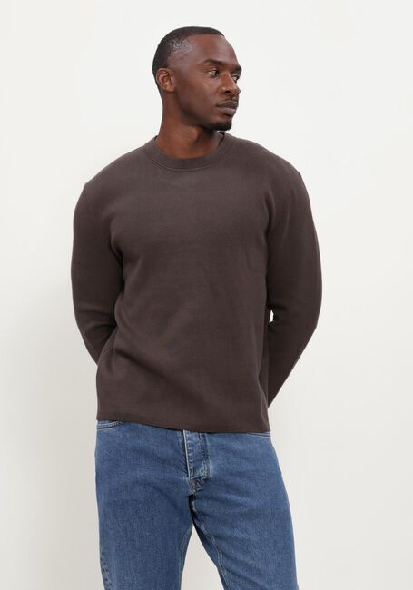 Bruine SELECTED MEN Sweater SLMMIKE LIGHT LS KNIT CREW NECK - large