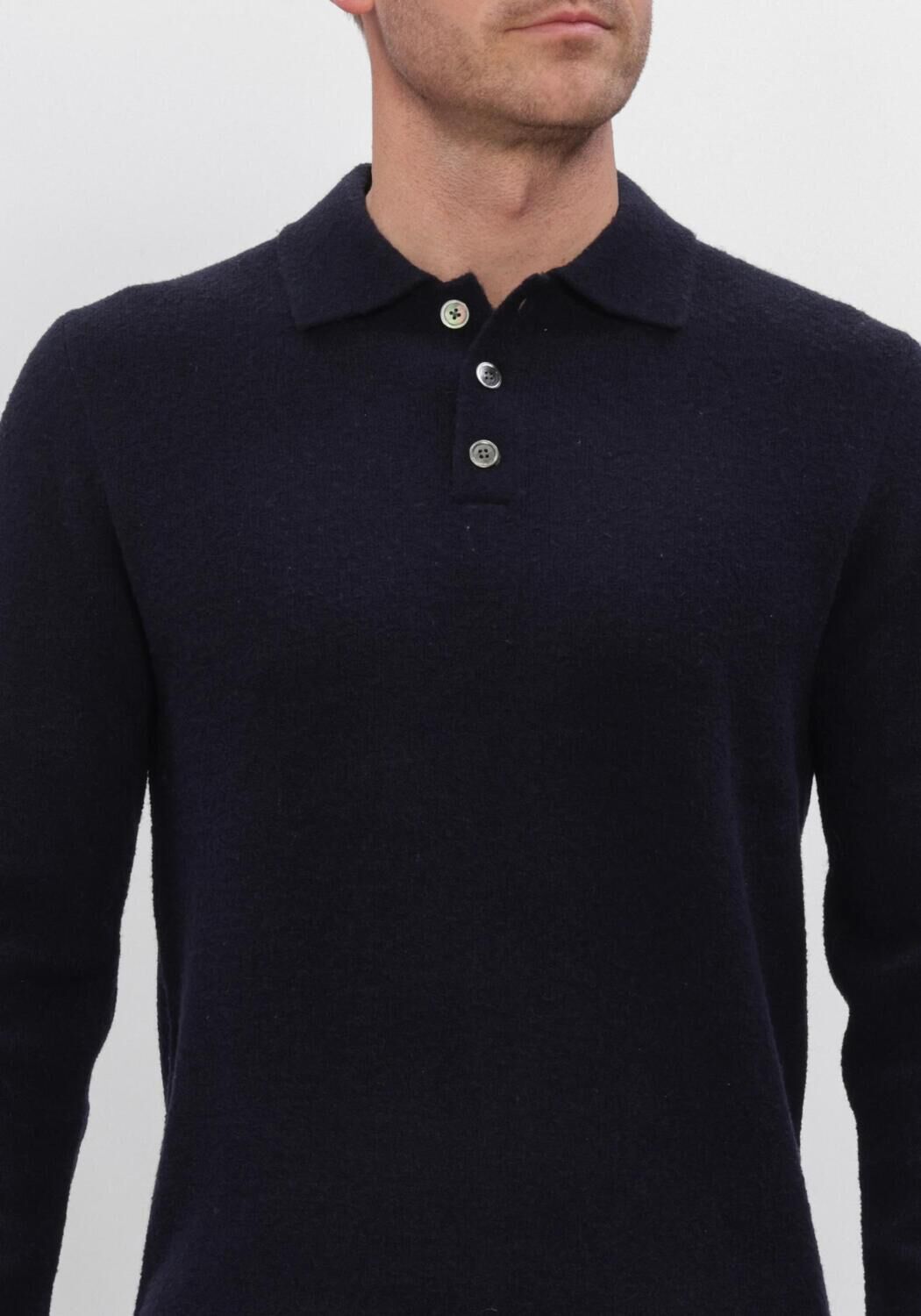 Donkerblauwe PROFUOMO Polo BOILED WOOL - large