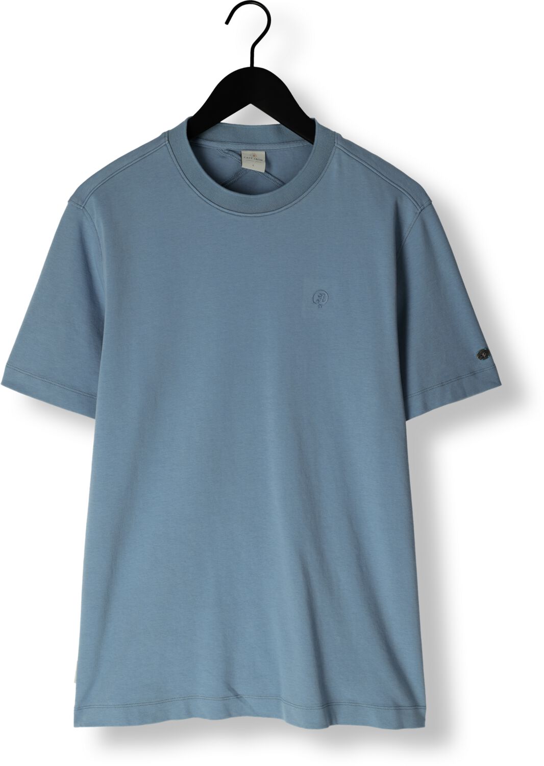 CAST IRON Heren Polo's & T-shirts Short Sleeve R-neck Regular Fit Interlock Blauw