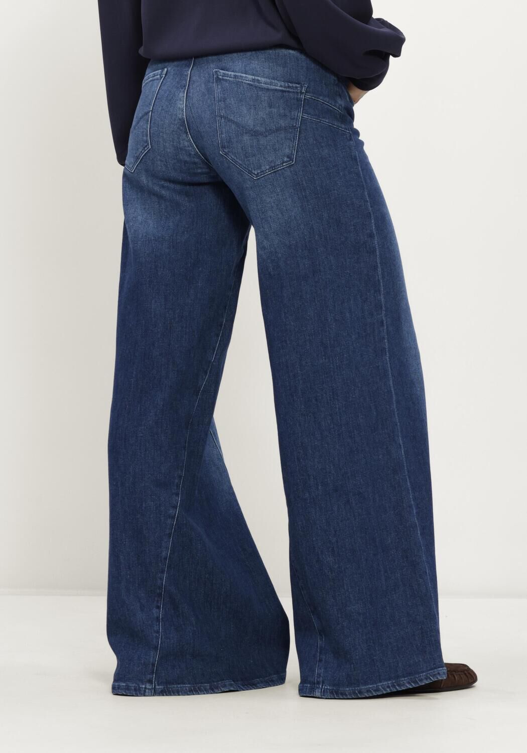 Blauwe MAC Wijde broek 0333 AUTH. COMFORT VINTAGE DENIM WIDE EXTREME - large